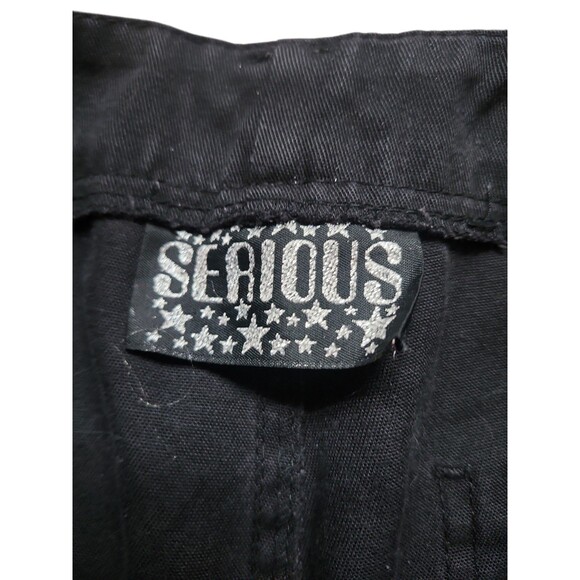 Serious Vintage Y2K 90s Pants Juniors 13 Black Glitter Hot Topic Rave Punk Goth - Picture 3 of 9